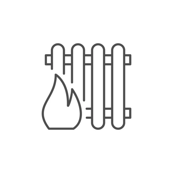 Domestic heating line outline icon — ストックベクタ