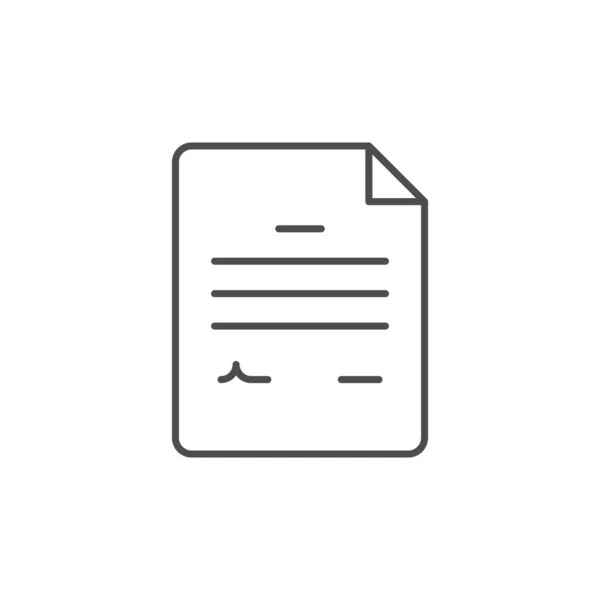 Icono de esquema de documento o línea de contrato — Archivo Imágenes Vectoriales