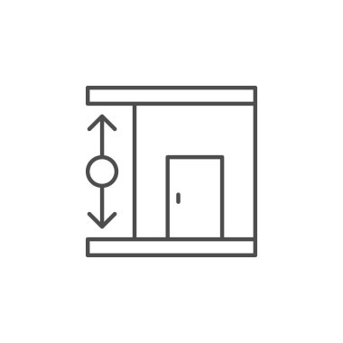 Accommodation height line outline icon