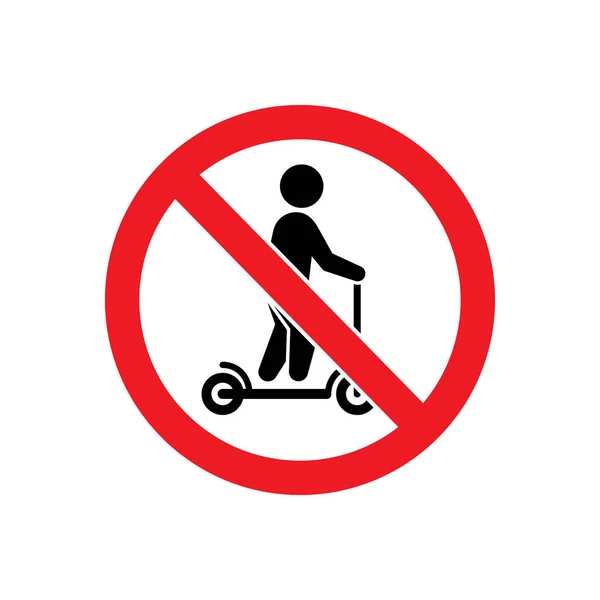 Nenhum ícone de glifo permitido scooter — Vetor de Stock