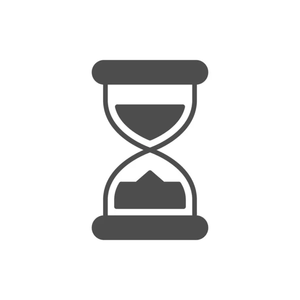 Icona del glifo della clessidra o concetto di tempo isolato su bianco — Vettoriale Stock