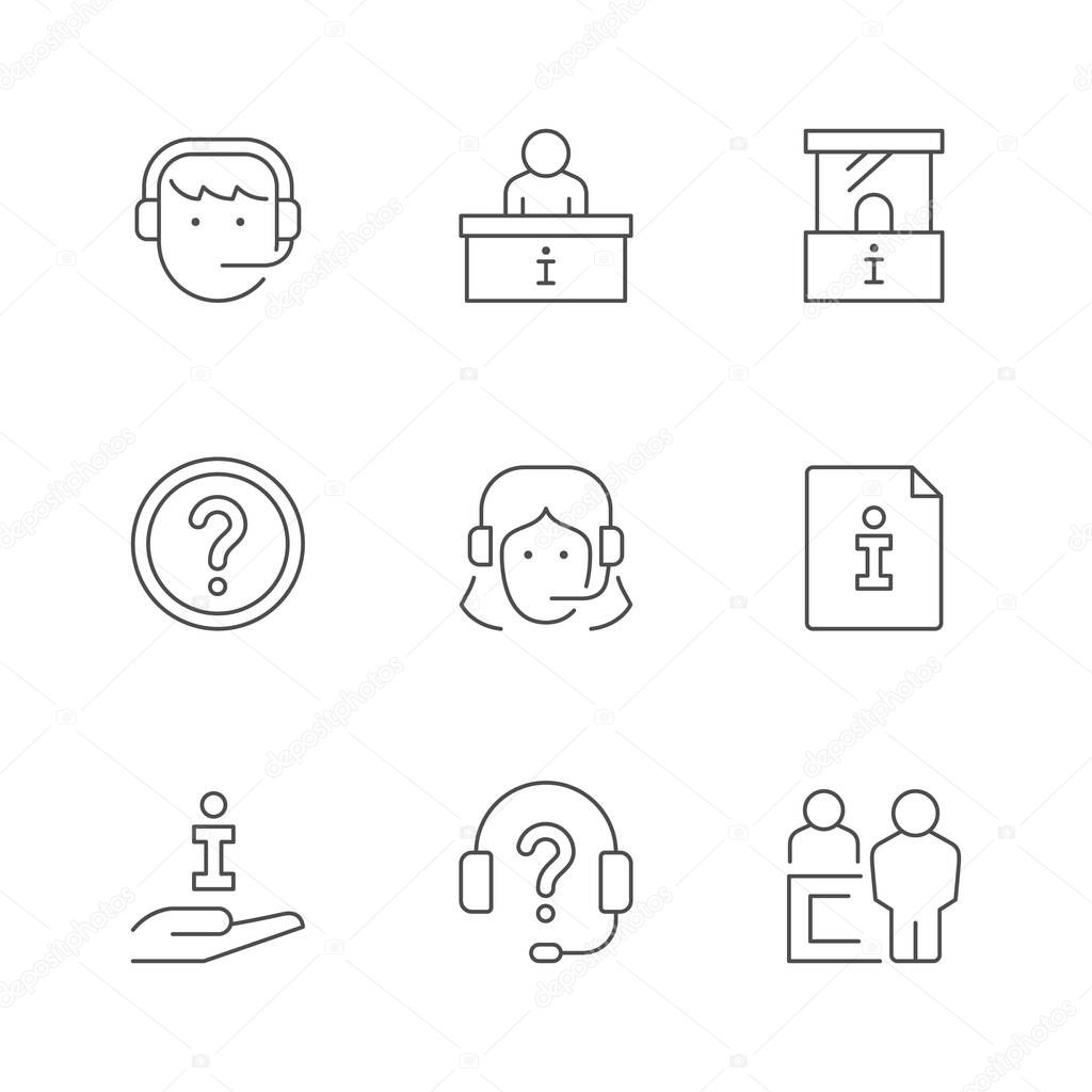 Set line icons of info and help center