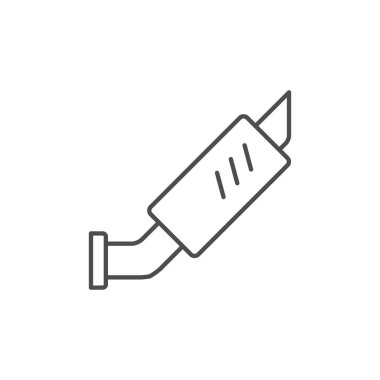 Motosiklet egzoz hattı ana hatları simgesi