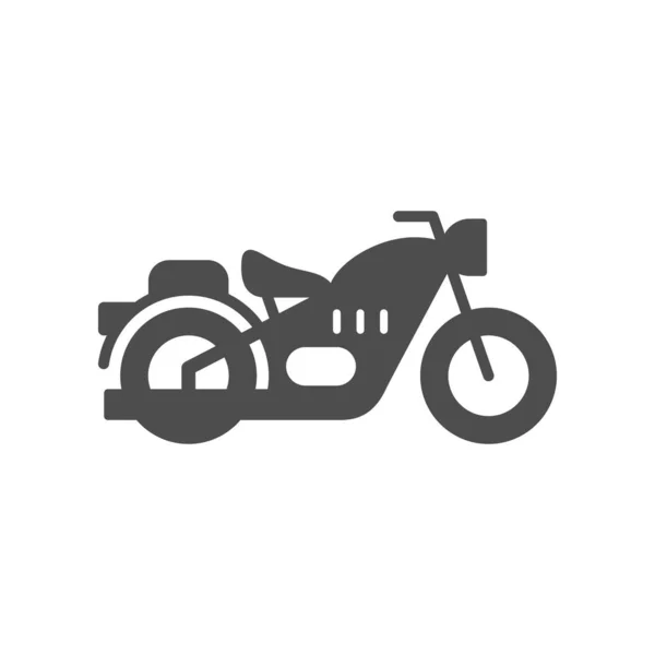 Retro moto o moto icono glifo — Archivo Imágenes Vectoriales