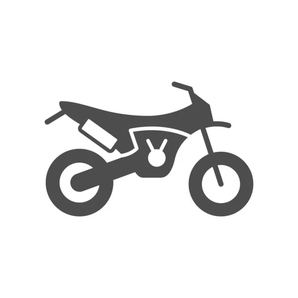 Enduro motorcycle or motorbike glyph icon — Stock Vector