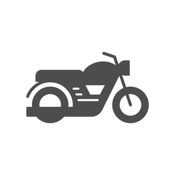 Clássico motocicleta ou motocicleta glifo ícone — Vetor de Stock
