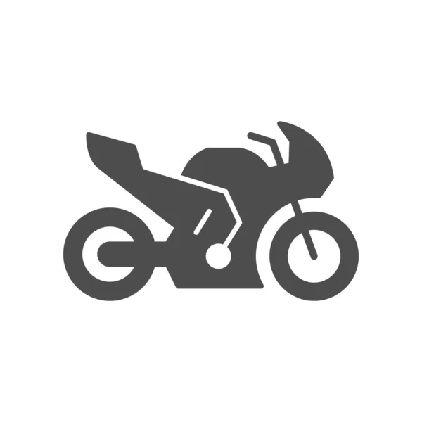Sport motorkerékpár vagy motorkerékpár glyph ikon — Stock Vector