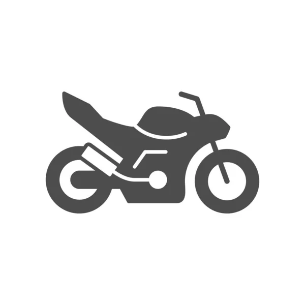 Meztelen motorkerékpár vagy motorkerékpár glyph ikon — Stock Vector