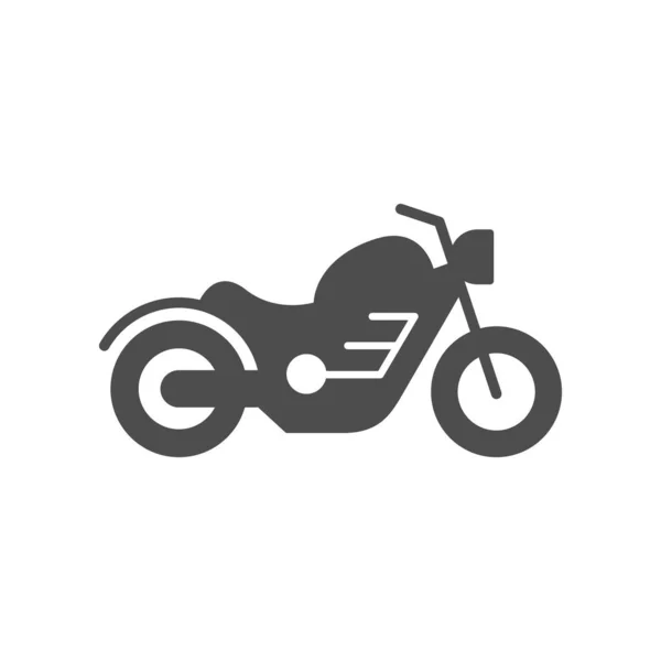Motocicleta de cruzador ou ícone de glifo de moto — Vetor de Stock