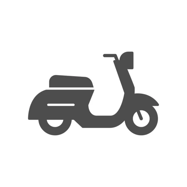 Scooter rétro ou icône de glyphe cyclomoteur — Image vectorielle