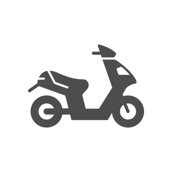 Scooter moderno o icono de glifo ciclomotor — Archivo Imágenes Vectoriales