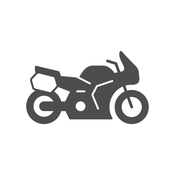 Sport touring motocicleta glifă pictogramă — Vector de stoc