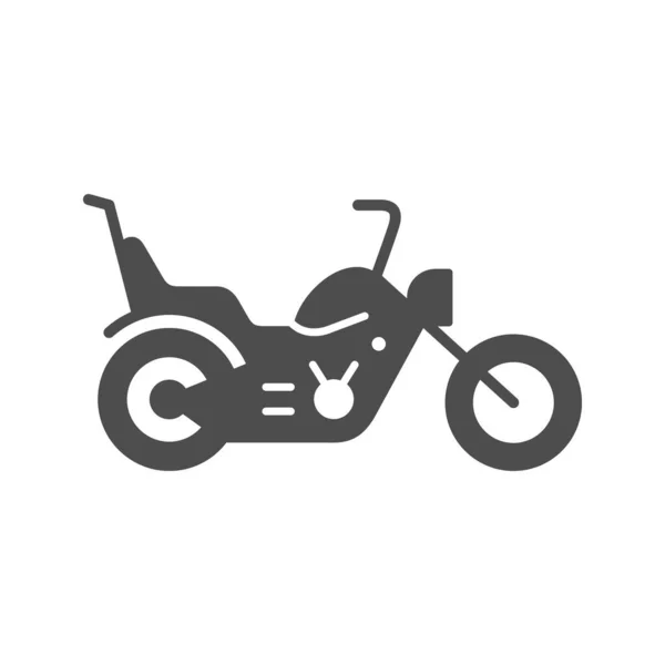 Chopper moto o moto icono glifo — Archivo Imágenes Vectoriales