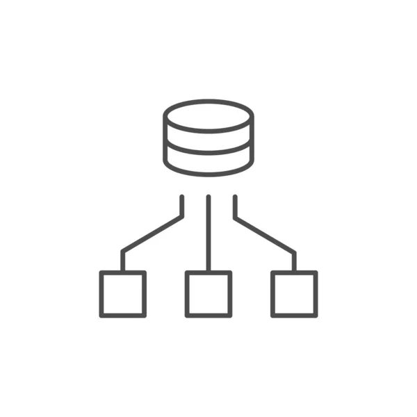 Ikona obrysu síťové linky počítače — Stockový vektor