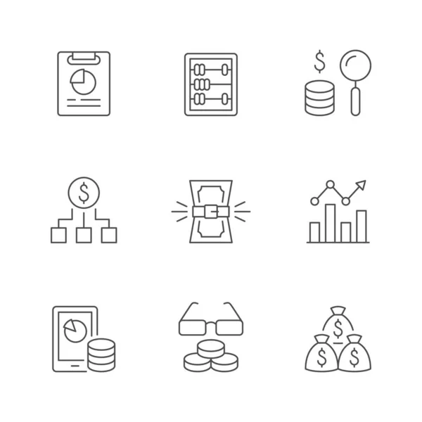 Définir les grandes icônes du budget — Image vectorielle