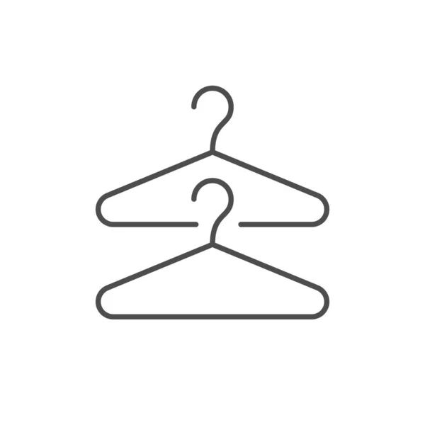 Perchas de ropa línea esquema icono — Archivo Imágenes Vectoriales