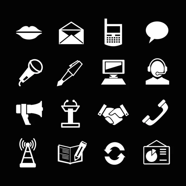 Set iconen van communicatie — Stockvector