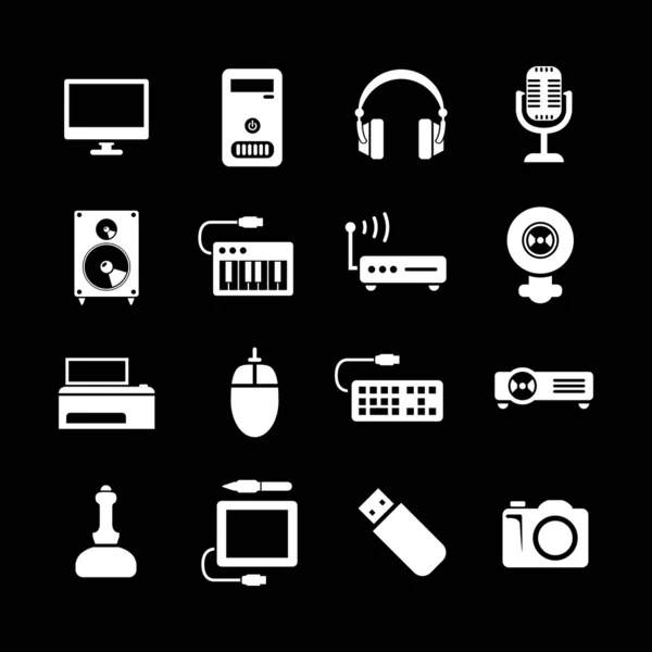 Set icônes de PC et appareils électroniques — Image vectorielle