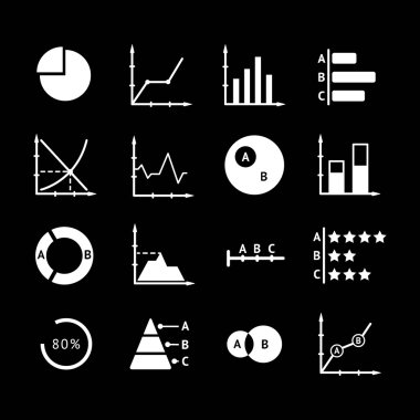 diyagramlar, Çizelgeler ve iş infographics Icons set