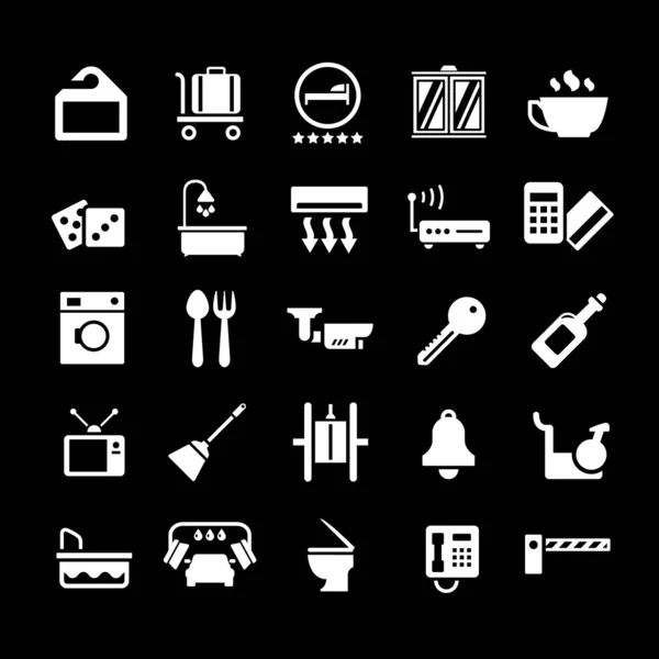 Set icons of hotel, hostel and rent apartments — Stock Vector