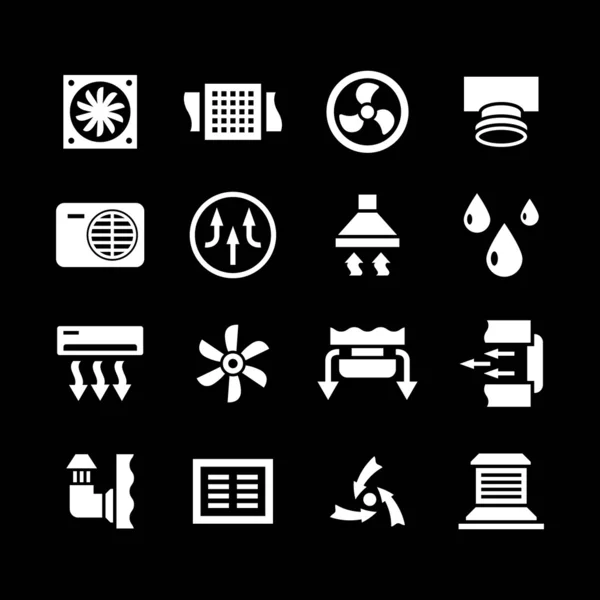 Set icons of ventilation and conditioning — Stock Vector