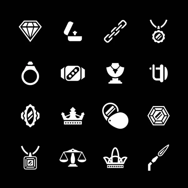 Establecer iconos de joyería — Vector de stock