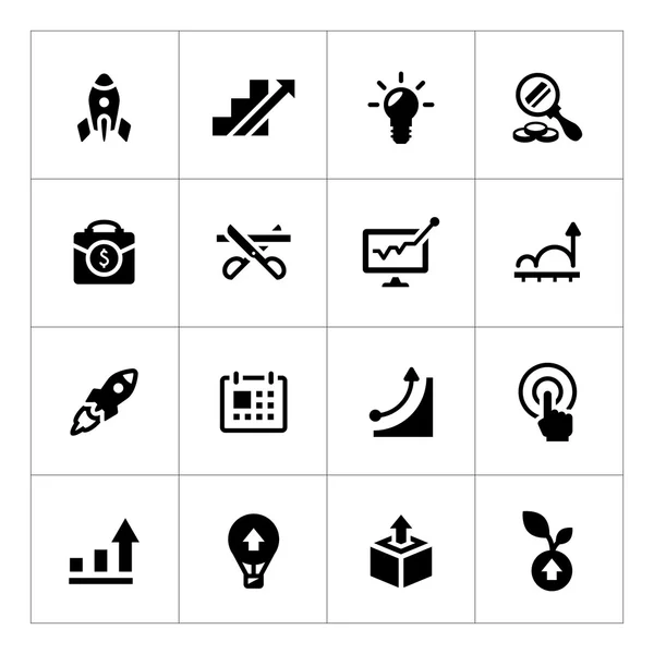 Set iconen van start-up — Stockvector