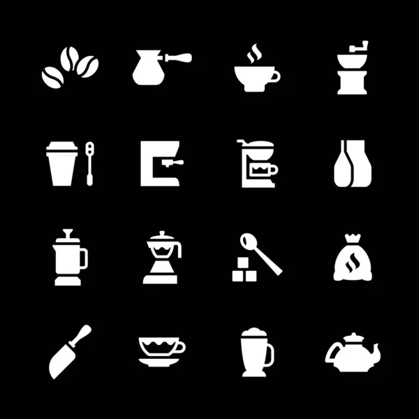 Set Ikonen des Kaffees — Stockvektor