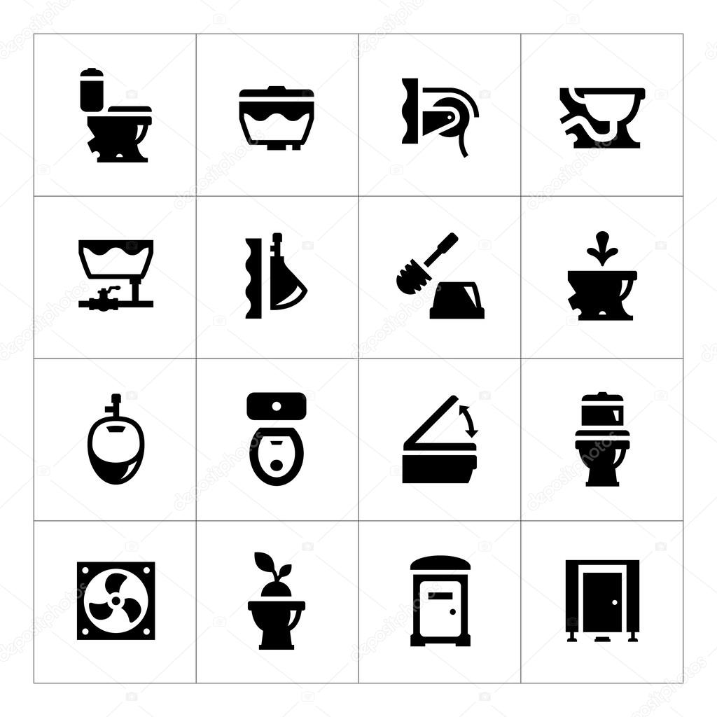 Set icons of toilet