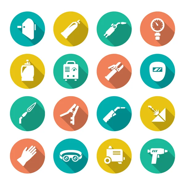 Set flat icons of welding — Stock Vector