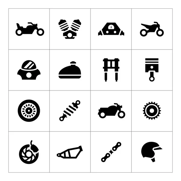 Establecer iconos de la motocicleta — Vector de stock