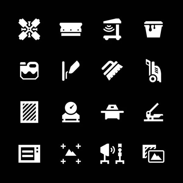 Set icons of screen printing — Stock Vector