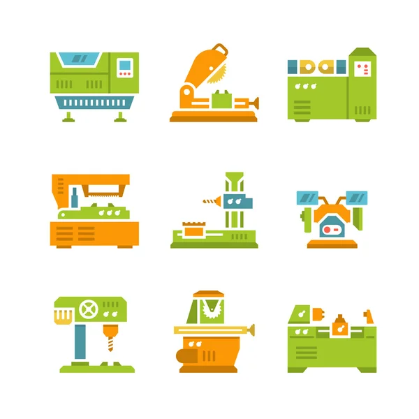 Makine alet düz Icons set