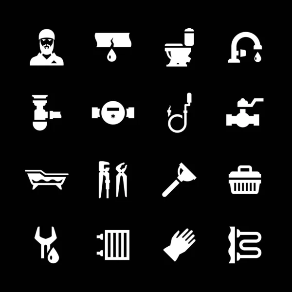 Set icons of plumbing — Stock Vector