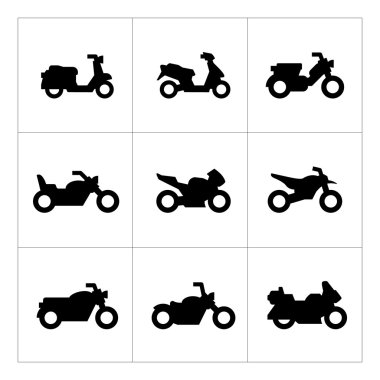 Set icons of motorcycles clipart