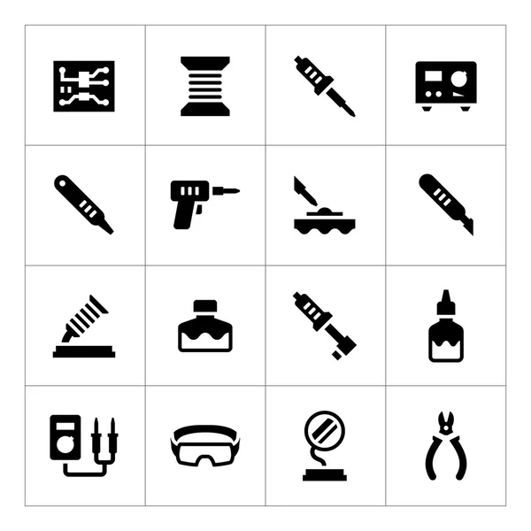 Set iconen van solderen — Stockvector