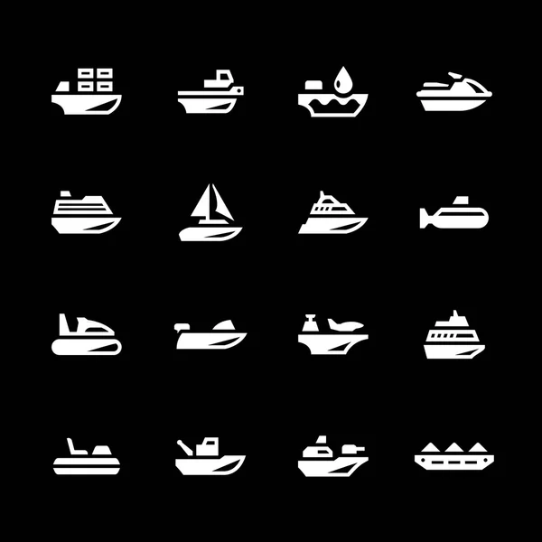 Set iconen van het vervoer over water — Stockvector