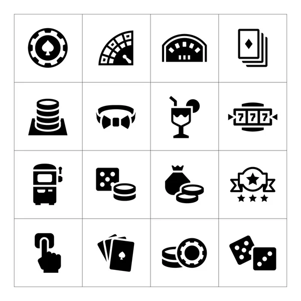 Set icons of casino — Stock Vector