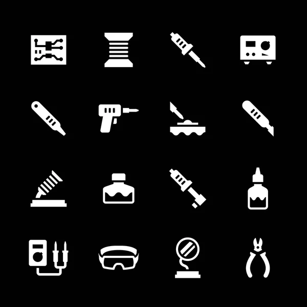 Set iconen van solderen — Stockvector