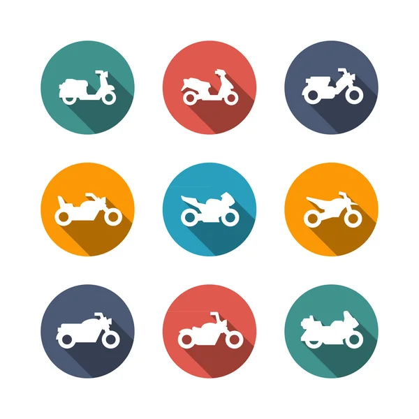 Set flat icons of motorcycles — Stock Vector