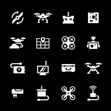 quadrocopter, hexacopter, multicopter ve drone Icons set