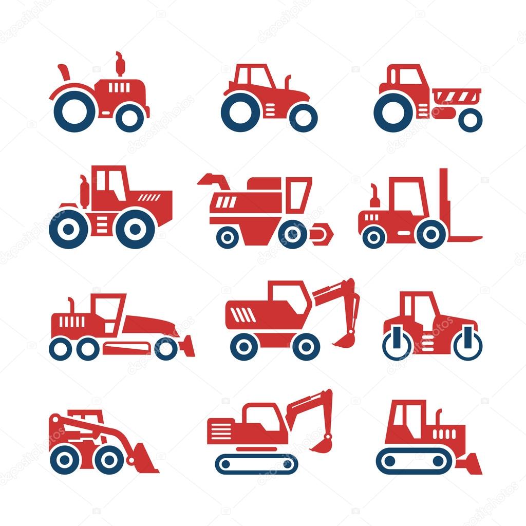 Set color icons of tractors