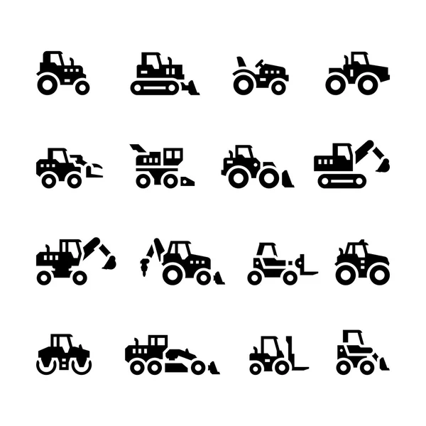 拖拉机的集的图标 免版税图库插图