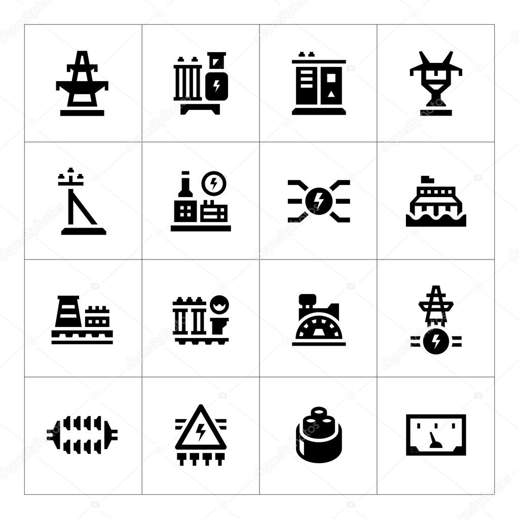 Set icons of power industry