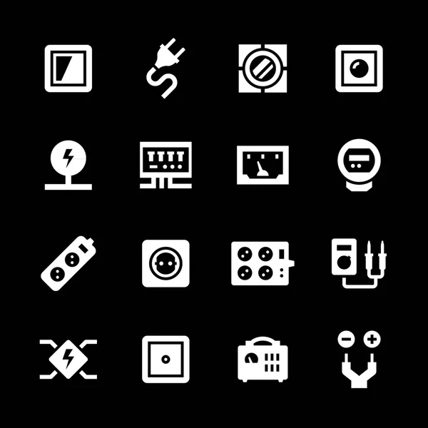 Set icone di elettricità — Vettoriale Stock