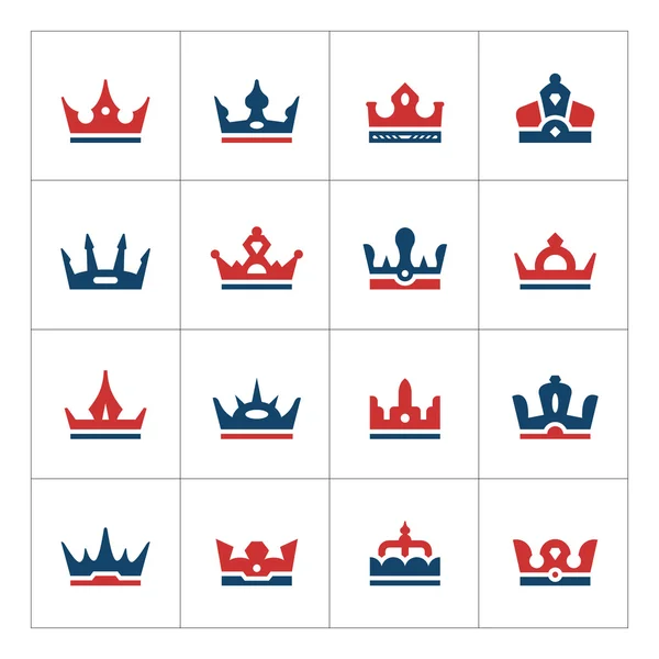 Set color icons of crown — 图库矢量图片