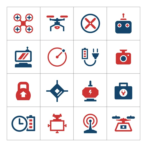 Set color icons of quadrocopter and drone — Stock Vector