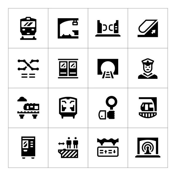 Establecer iconos del metro — Vector de stock