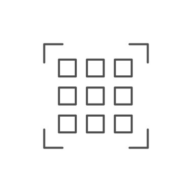 Dijital sensör çizgisi ana hatları beyaz üzerine izole edilmiş. Vektör illüstrasyonu