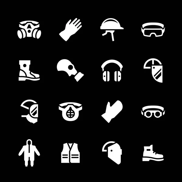 Set icons of personal protective equipment — Stock Vector